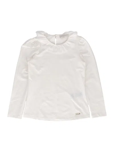 Monnalisa Patty Tee Jersey Di Coton In White