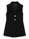 Monnalisa Peak-lapels Romper In 黑色