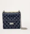 Monnalisa Pvc Bag With Pearls In Blue
