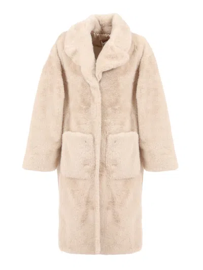 Monnalisa Teddy Coat Hairy Peluche In Gold