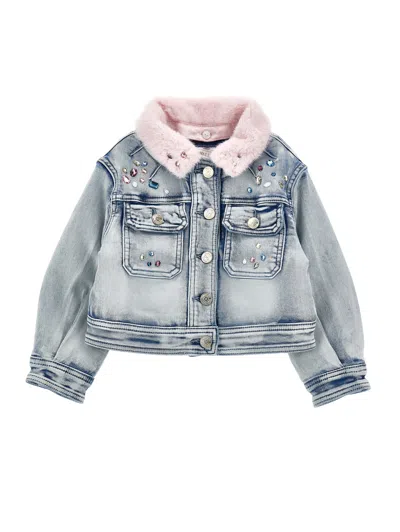 MONNALISA PELZJACKE MIT STRASS