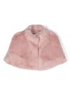 Monnalisa Faux-fur Short Cape In Pink