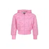 Monnalisa Pink Crop Sweatshirt For Girl With Barbie Printed In Pink