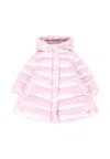Monnalisa Pink Down Jacket For Baby Girl With Logo In Pink