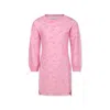 Monnalisa Pink Dress For Girl With Barbie Printed In Pink