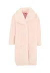 Monnalisa Pink Faux Fur Coat For Girl In Pink