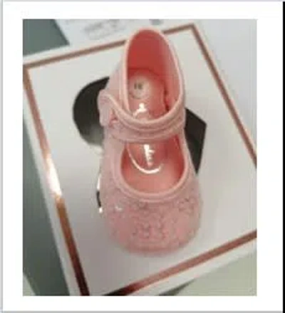 Monnalisa Kids' Pink Flat Shoes For Baby Girl With Sequins