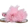 Monnalisa Pink Sandals For Girl With Tulle In Pink