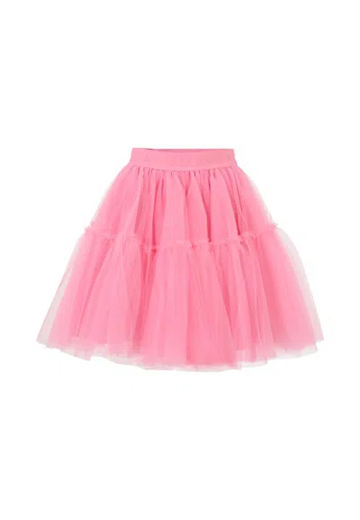 MONNALISA PINK SKIRT FOR GIRL WITH LOGO