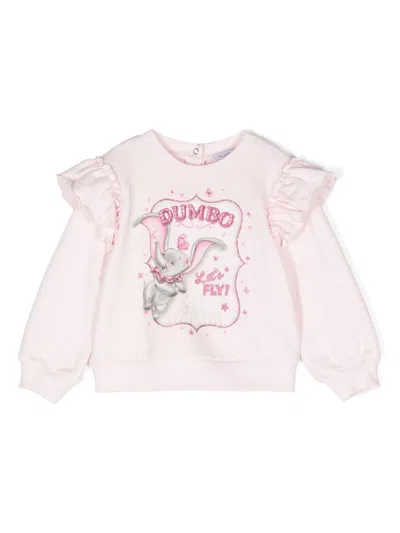 Monnalisa Babies' Romantic Circus Dumbo-print Sweatshirt In Pink