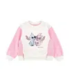 Monnalisa Pink Sweatshirt With Stitch  Angel Print