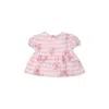 Monnalisa Pink Top For Baby Girl With Rose Print In Pink