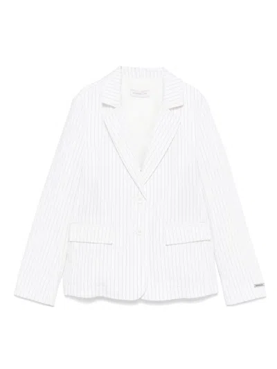 Monnalisa Kids' Pinstripe Blazer In White