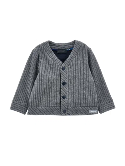 Monnalisa Kids'   Pinstripe Knit Cardigan In Grey + Blue