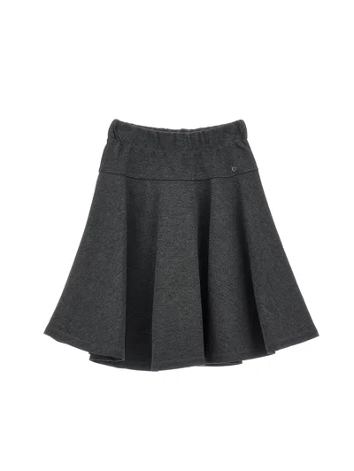 Monnalisa Kids'   Pinstripe Milano Stitch Skirt In Medium Grey