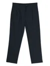 Monnalisa Pinstripe-pattern Cotton Trousers In Blue