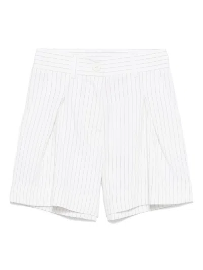 Monnalisa Kids' Pinstripe-pattern Shorts In White