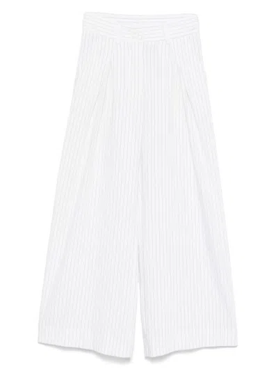 Monnalisa Kids' Pinstripe-pattern Trousers In White