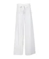 Monnalisa White Trousers For Girl With Bow Belt In White