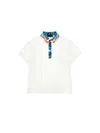 Monnalisa Pique Polo In White + Multicolor