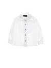 Monnalisa Piquet Shirt With Bow Tie In Cream