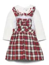 Monnalisa Plaid-check-pattern Dress Set In White