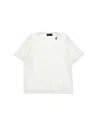 Monnalisa Plain Colour Cotton T-shirt In Cream