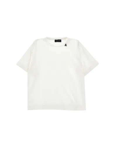 Monnalisa Kids'   Plain Colour Cotton T-shirt In Cream