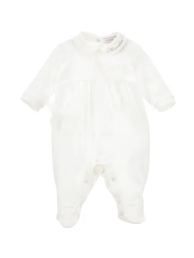 Monnalisa Kids'   Playsuit With Tulle Details In Cream