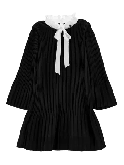 MONNALISA PLEATED BELL-SLEEVE DRESS