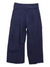 Monnalisa Pleated Belted Casual Trousers In Blue