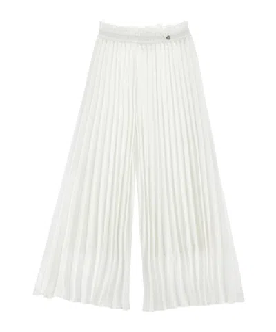 Monnalisa Pleated Cocktail Pants In White
