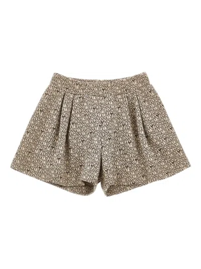 Monnalisa Pleated Detail Shorts In Brown