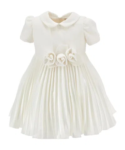 Monnalisa Pleated Dress In White