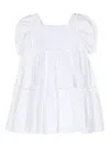 Monnalisa Pleated Flared Dress In White