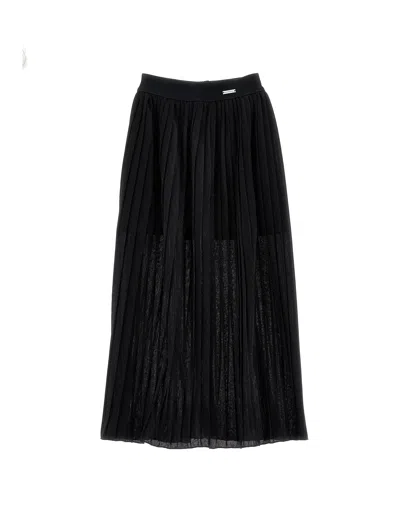 Monnalisa Kids'   Pleated Lurex Skirt In Black