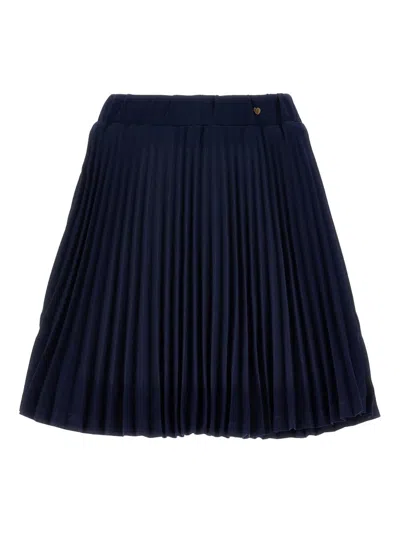 Monnalisa Kids' Pleated Miniskirt In Blue