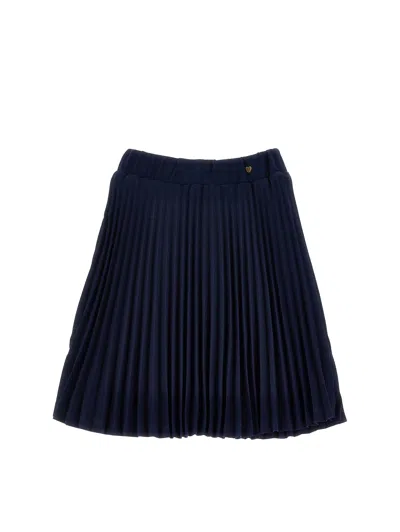Monnalisa Kids'   Pleated Skirt With Details In Blue