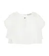 Monnalisa Pleated-sleeve T-shirt In White