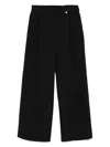 Monnalisa Pinstripe Cropped Trousers In Black