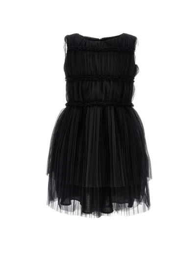 Monnalisa Kids'   Pleated Tulle Dress In Black