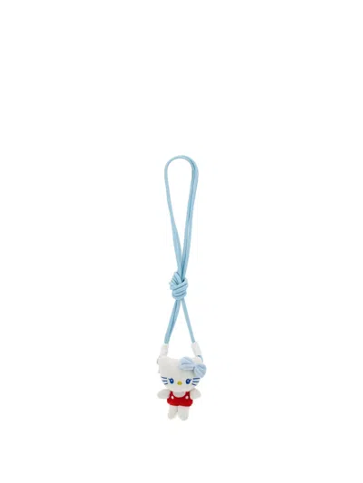 Monnalisa Kids' Plush Appliqué Phone Holder In Blue
