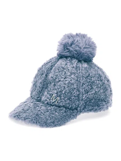 Monnalisa Kids'   Plush Baseball Cap In Steel Blue
