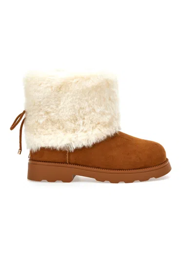 Monnalisa Babies'  Plush Boots In Brown