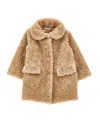 Monnalisa Plush Coat In Beige