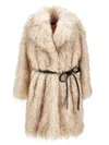 Monnalisa Plush Coat In Cream