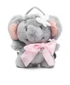 Monnalisa Plush Elephant Backpack In Gray