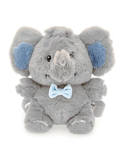 Monnalisa Kids'   Plush Elephant Backpack In Grey