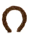 Monnalisa Plush Headband In Dark Brown
