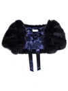 Monnalisa Plush Neck Warmer In Navy Blue